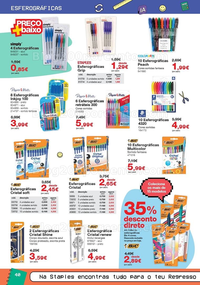 Antevisão Folheto STAPLES Regresso às Aulas Promoções de 17 agosto a 30 setembro